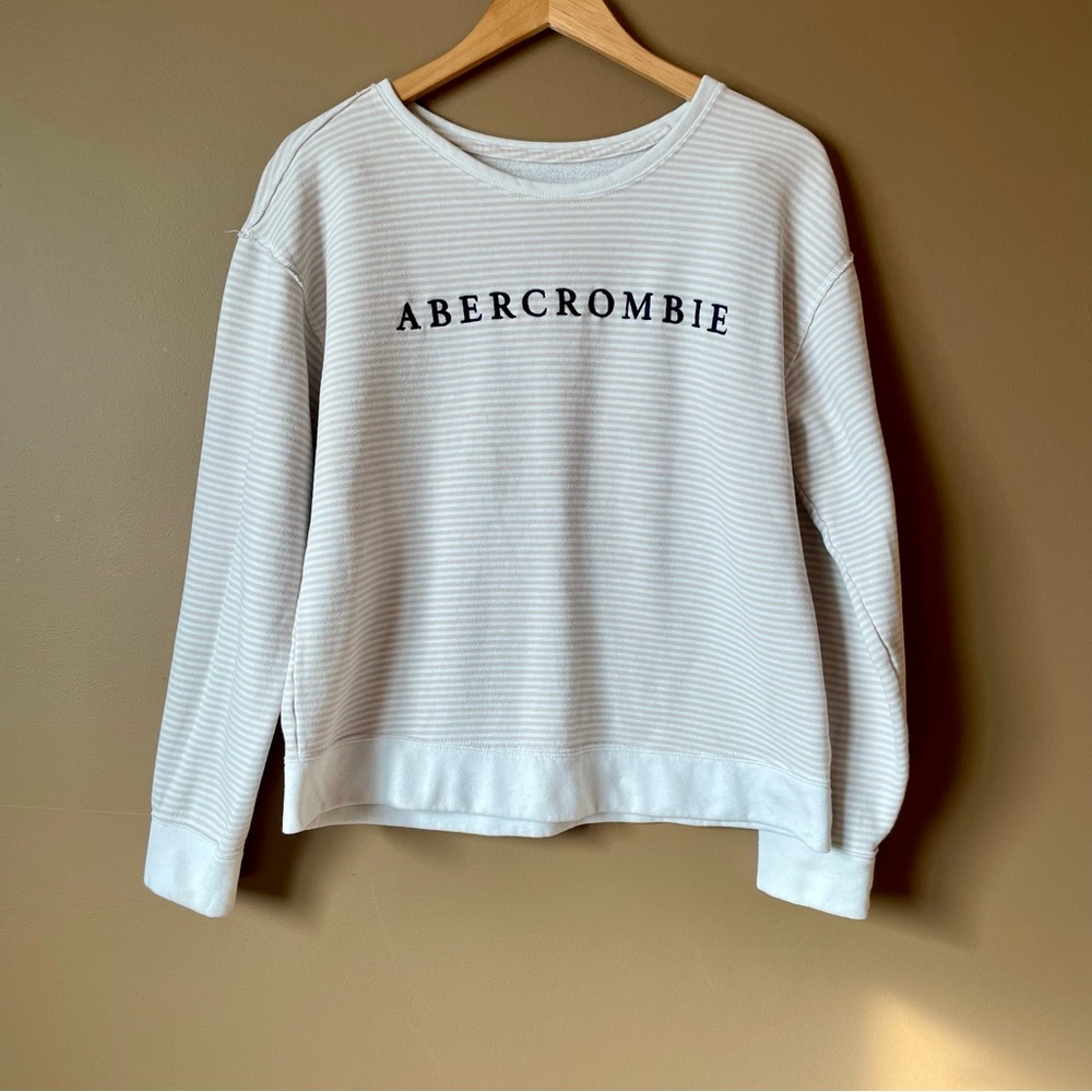 Abercrombie & Fitch Women’s Off White Striped Pullover Large Size